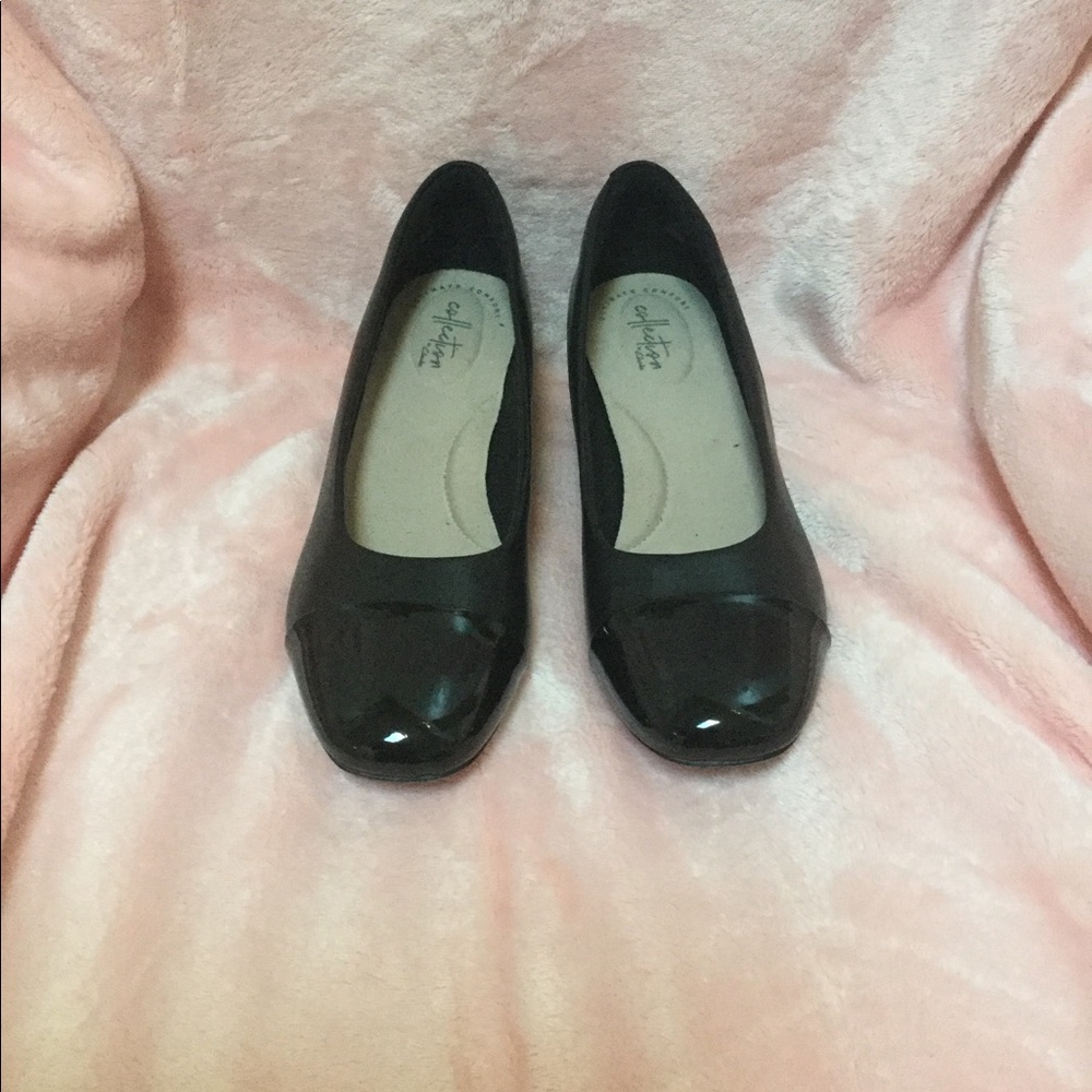 Black Clarks Chartli Diva Shoes Size 10M